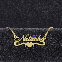 Custom Name Necklace Stainless Steel Gold Sliver Rose Color Birthstone Letter Necklace Personalised Necklace for Women Men Gifts Custom Name Necklace Stainless Steel Gold Sliver Rose Color Birthstone Letter Necklace Personalised Necklace for Women Men Gifts