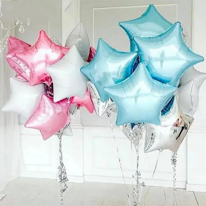 5 шт. 18 дюймов воздушные шары из фольги в форме звезды Baby Shower День рождения свадебные принадлежности для мальчиков и девочек 1st День Рождения украшения воздушные гелиевые шары