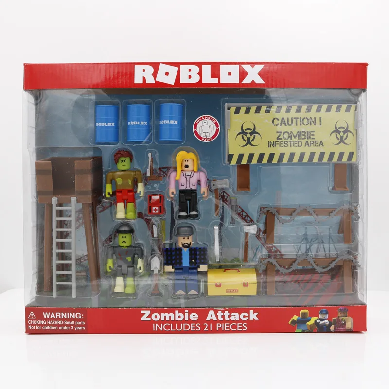 ROBLOX зомби атака Playset 4 шт./упак. 7 см ПВХ люкс куклы для мальчиков модели игрушки с дистанционным управлением фигурки для коллекционирования, рождественские подарки для детей - Цвет: A