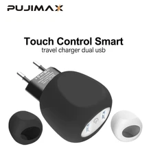 PUJIMAX 5V2. 1A светодиодный сенсорный контроль умное дорожное зарядочное устройство двойной usb Индуктивная зарядка для iPhone samsung Xiaomi зарядное устройство для мобильного телефона