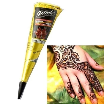 

New Black brown red white Henna Cones Henna Tattoo Paste For Temporary Tattoo body art Sticker Mehndi Body Paint Tattoo cream
