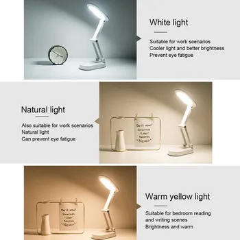 

Reading Dormitory Color Change Office Stepless Dimming USB Rechargeable Table Light Small Foldable Portable Led Home Bedsides