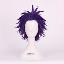 My Boku no Hero Academy Shinsou Hitoshi Shinso Косплей парики короткие темно-фиолетовые термостойкие синтетические волосы парик+ парик