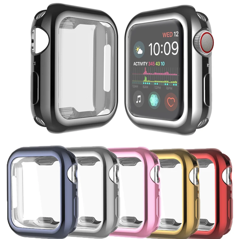 Тонкий чехол из ТПУ для apple watch 44 мм 40 мягкая защитная рамка экрана iwatch серии 4