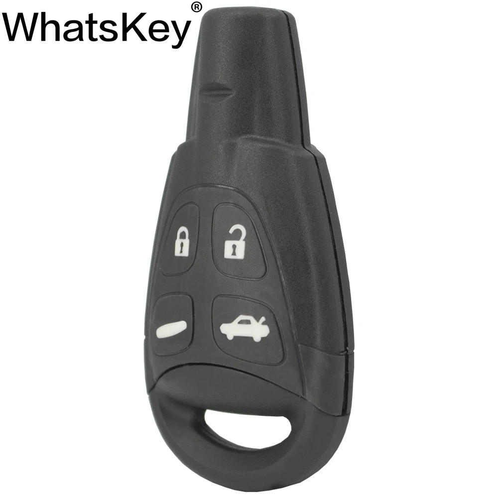 

WhatsKey Car Shell Cover Fob Case Key For Saab 93 95 9-3 9-5 2003 2004 2005 2006 2007 Soft Buttons Uncut Blank HU100 Blade