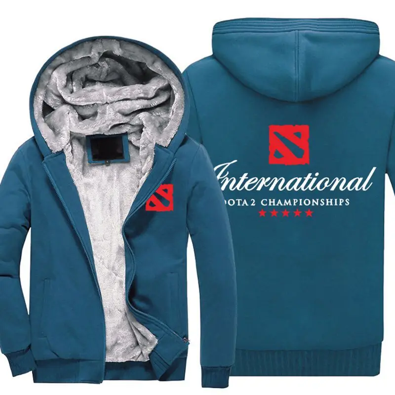  Men Jacket Coat Print DOTA 2 Coats Boy Game Souvenir Sweatshirt Hooded Zipper Cashmere Cotton Fleec