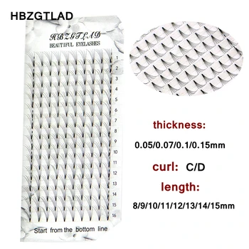 

NEW16 lines Russian Volume Eyelash 5D Eyelash Extensions 0.05/0.07/0.1/0.15 Thickness C/D Mink Strip Eyelashes Individual Lashes