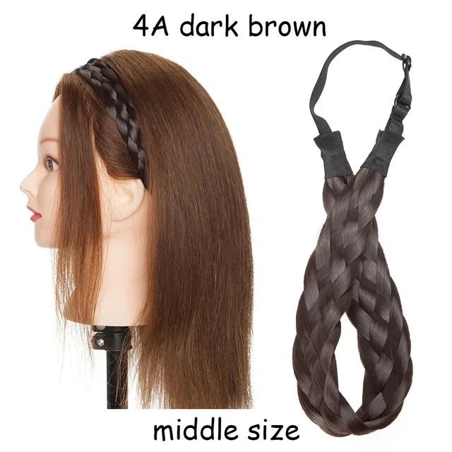 BENEHAIR Synthetic Braided Headbands Fake Hair Plaited Hair Band Braiding Hair Accessories Hair Extension Hairpiece For Women M-4A