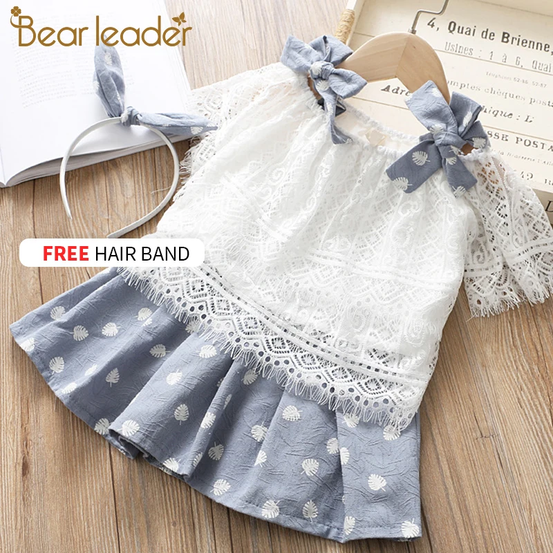 Bear Leader/платья для малышей; летняя одежда для девочек; платья с цветным принтом и шляпой; платья из 2 предметов