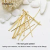 Supplies For Jewelry 14K Real Gold Plated Flat Head Pins DIY Jewellery Making Components 50pcs/lot Promotion ► Photo 2/3