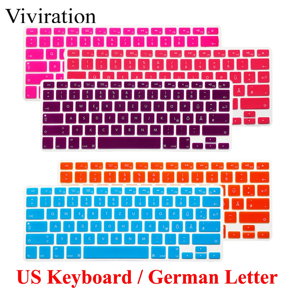

German Letter Laptop Keyboard Cover For Apple Macbook Pro Retina 12" A1534 Silicone US Enter Keyboard Protector Sticker Film