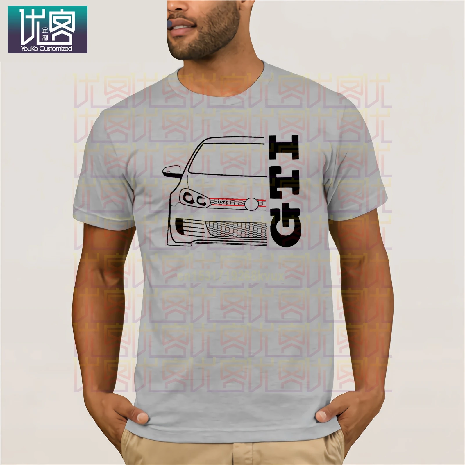 Herren футболка gti-schriftzug Rot эмблема с логотипом Golf 1 2 3 4 5 6 7 Авто Футболка Одежда