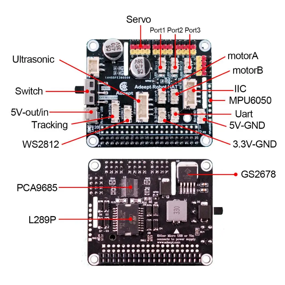 Adeept DarkPaw Bionic четырехъядерный робот-паук комплект для Raspberry Pi 4/3 Модель B+/B/2B, стволовый ползающий робот, отслеживание OpenCV