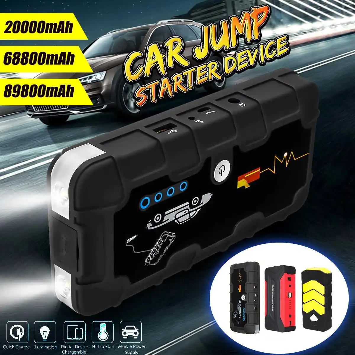  Multi-functional Jump Starter 20000/68800/89800mAh 400A/600A Portable Car Battery Booster Charger P