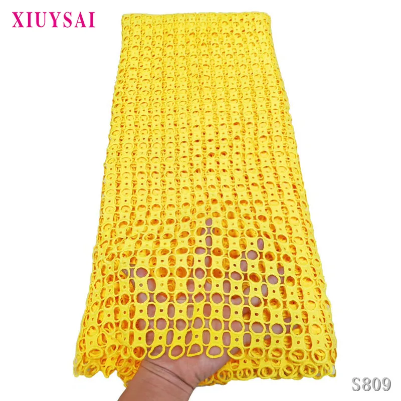 XIUYSAI African Guipure Cord Lace Fabric Fashion Nigerian Water Soluble Cord Laces Embroidery French Laces For Party Dress SL809