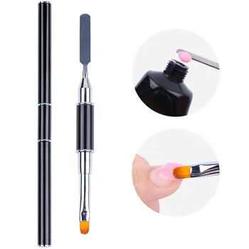 

Dual Ended Nail Brush Acrylic Painting Pen Slice Shape Tools For Uv Gel Acrylic Nails Extension Multi-function Nail Pen