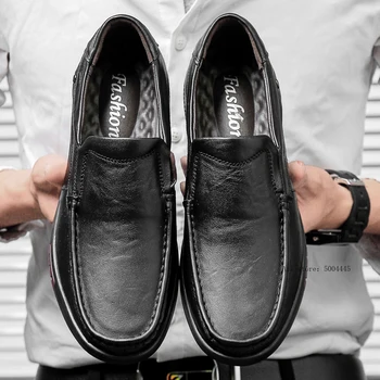 

Italian Mens Shoes Casual Brands Slip On Formal Luxury Shoes Men Loafers Moccasins Genuine Leather Driving Shoes size 38-45