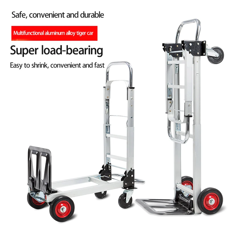 100kg-luggage-cart-folding-truck-manual-folding-silent-heavy-shopping-cart-household-telescopic-push-pull-cart-to-pull-goods