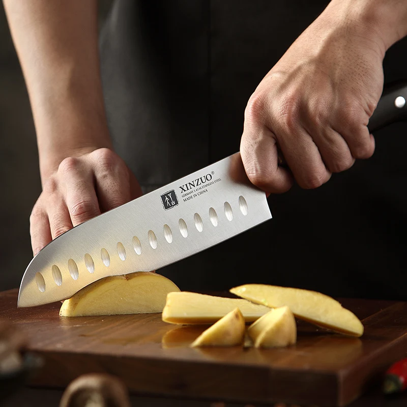 XINZUO " дюймов Кухонные ножи santoku немецкий 1,4116 нержавеющая сталь Кливер для резки мяса ножи с Ebony ручкой с подарочной коробкой