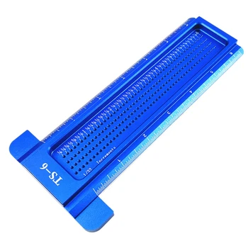 

TS-6 T-Type Ruler Hole Scribing Measuring Wood Gauge Woodworking Scribe Marking Gauge
