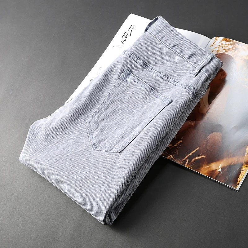 

JSBDLight color jeans for spring men comfortable stretch breathable fabric for men straight straight jeans