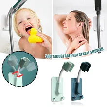 

360 Degree Adjustable Shower Head Holder Handheld Showerhead Bracket Adjustable Shower Holder Wall Mounted Shower Head Bracket