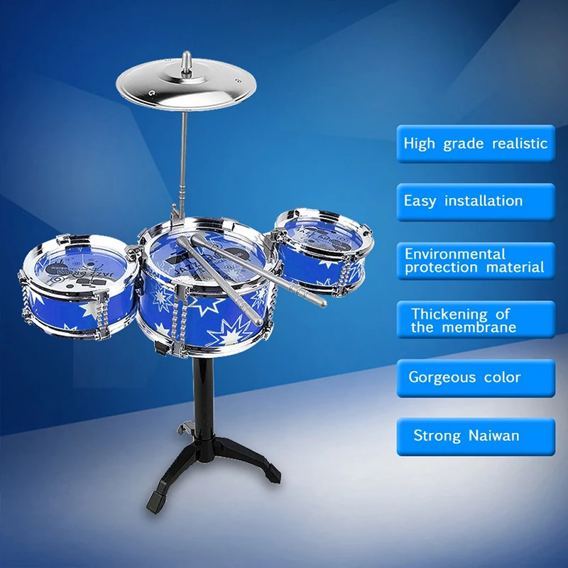 Детский барабанный набор рок-барабаны интеллектуальное развитие интерактивные игрушки детские развивающие игрушки с стулом музыка смешная