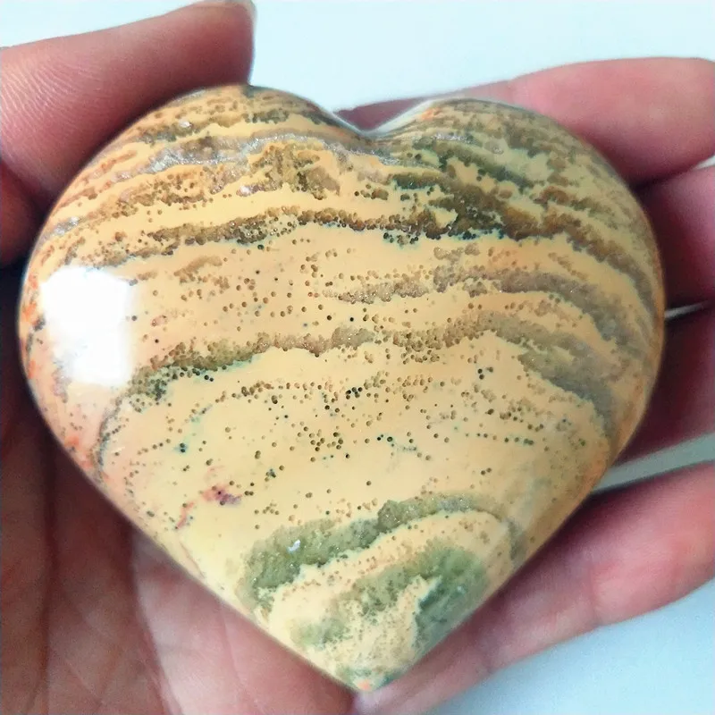 Природный морской яшма камень море Сердечко с драгоценным камнем кристалл камень минеральный образец Кристалл ston - Цвет: A58          136g