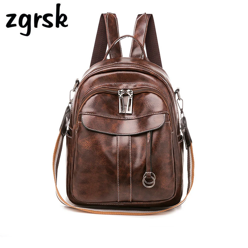 Ladies Laptop Backpack Brand Classic Student Solid Zipper Pu Black Casual Backpacks For Teenage Girls Mochila Notebook Bookbag