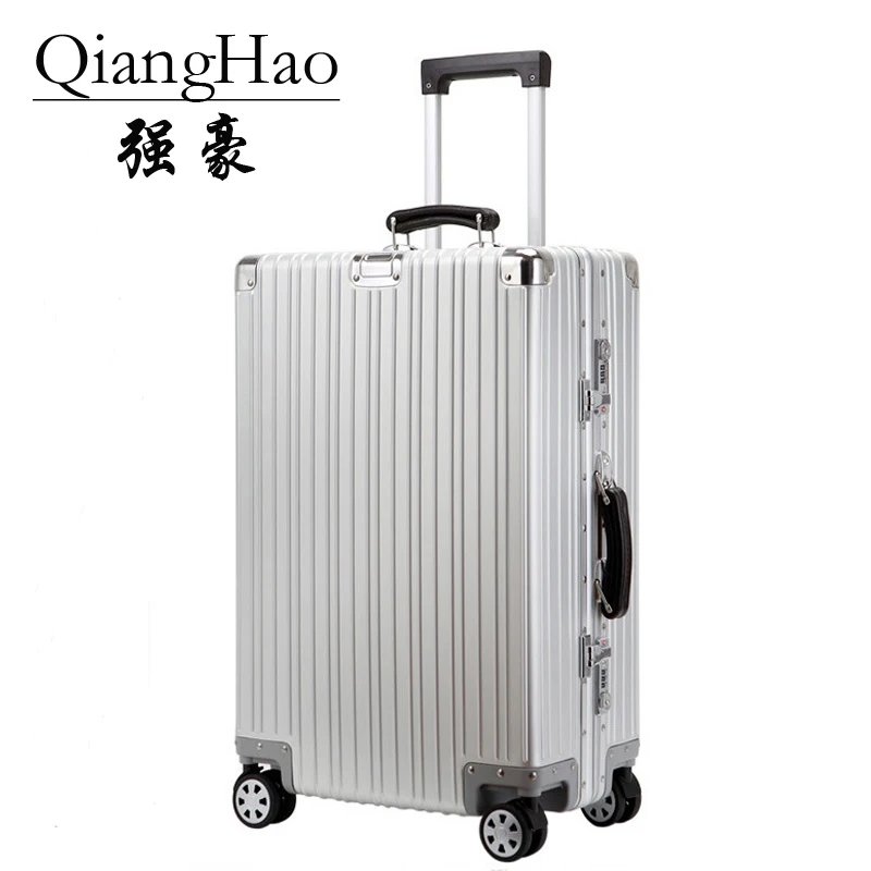 QiangHao бренд Алюминий сплав Материал Дорожный чемодан ноутбук тележка ручной Багаж для путешествий - Цвет: Silver