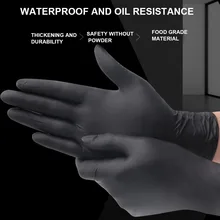 100 шт рабочие безопасные нитриловые перчатки многоцелевые для мытья домашнего экзамена тату лабораторные противоскользящие латексные одноразовые механические