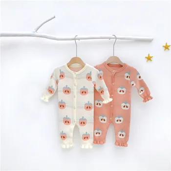 

2020 Baby romper long sleeve knitted fruit pattern cute knitted baby girls jumpsuits