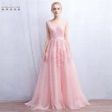 Сексуальные кружевные розовые платья подружки невесты с жемчугом А-силуэта с глубоким v-образным вырезом, платья для свадебной вечеринки Robe demoiseur D'honneur
