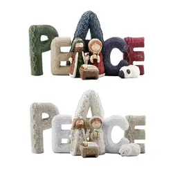 Décorations de Table de noël en résine de la nativité, hauteur 5,51 pouces 