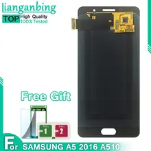 Супер Amoled lcd для SAMSUNG Galaxy A5 дисплей A510 A510FD A510F A510M lcd кодирующий преобразователь сенсорного экрана в сборе Замена