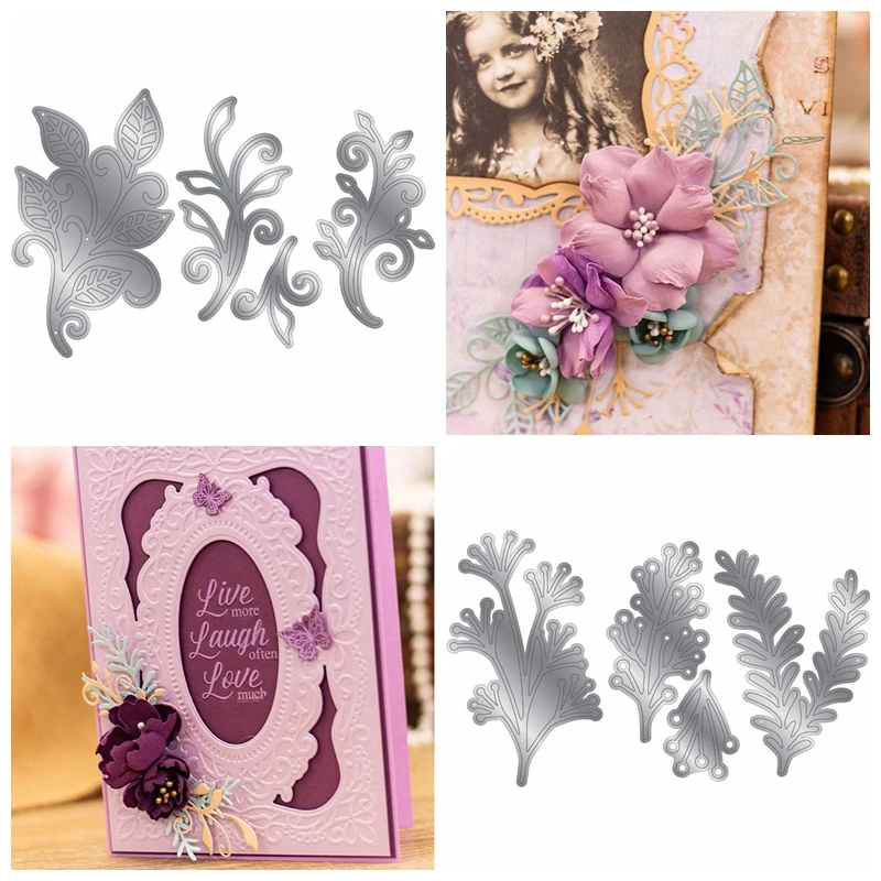 

Floral Leaf Mixed Types Shape Vintage Lace Border Metal Cutting Dies Scrapbooking DIY Crafts Card Album Making Template New 2019
