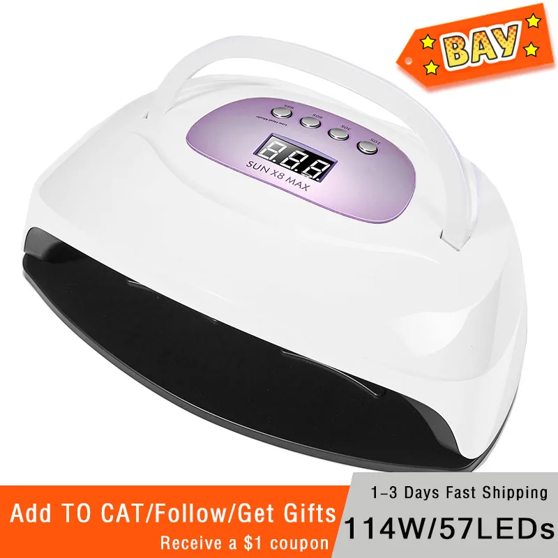 SUN X8 MAX UV Lamp 114W LED 네일 램프 매니큐어 네일 건조기 57Pcs LEDs ice Lamp All For Curing UV 젤 연마 네일 아트 도구