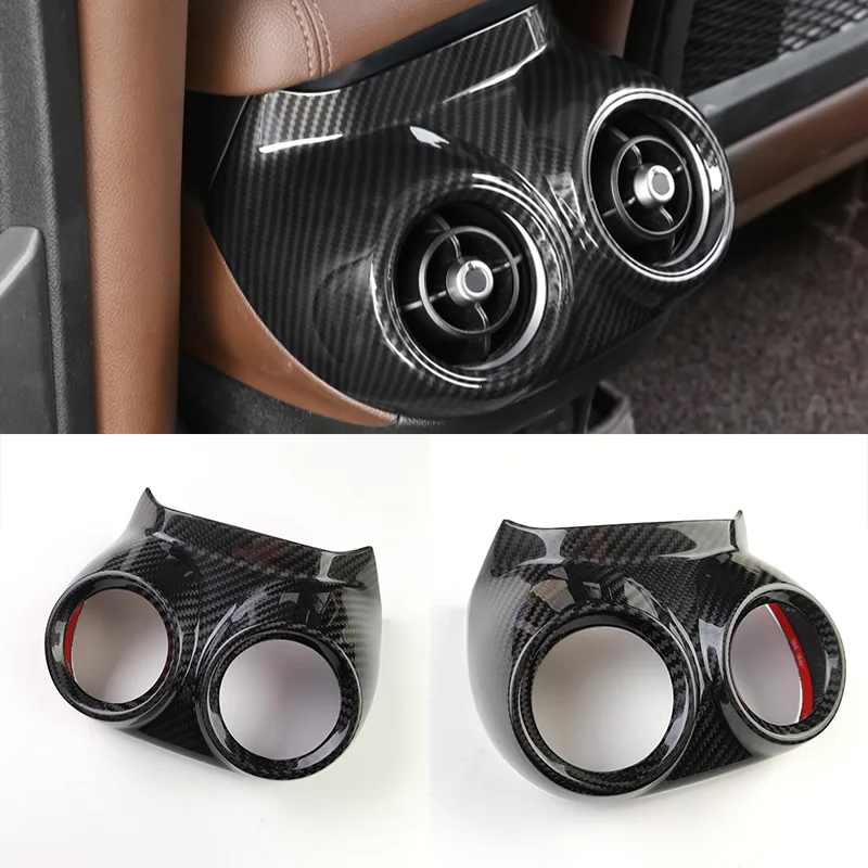 

For Alfa Romeo Stelvio Dry Carbon Fiber Rear Exhaust Vent Air Vents Outlet Cover Trim Automobiles Interior Accessories
