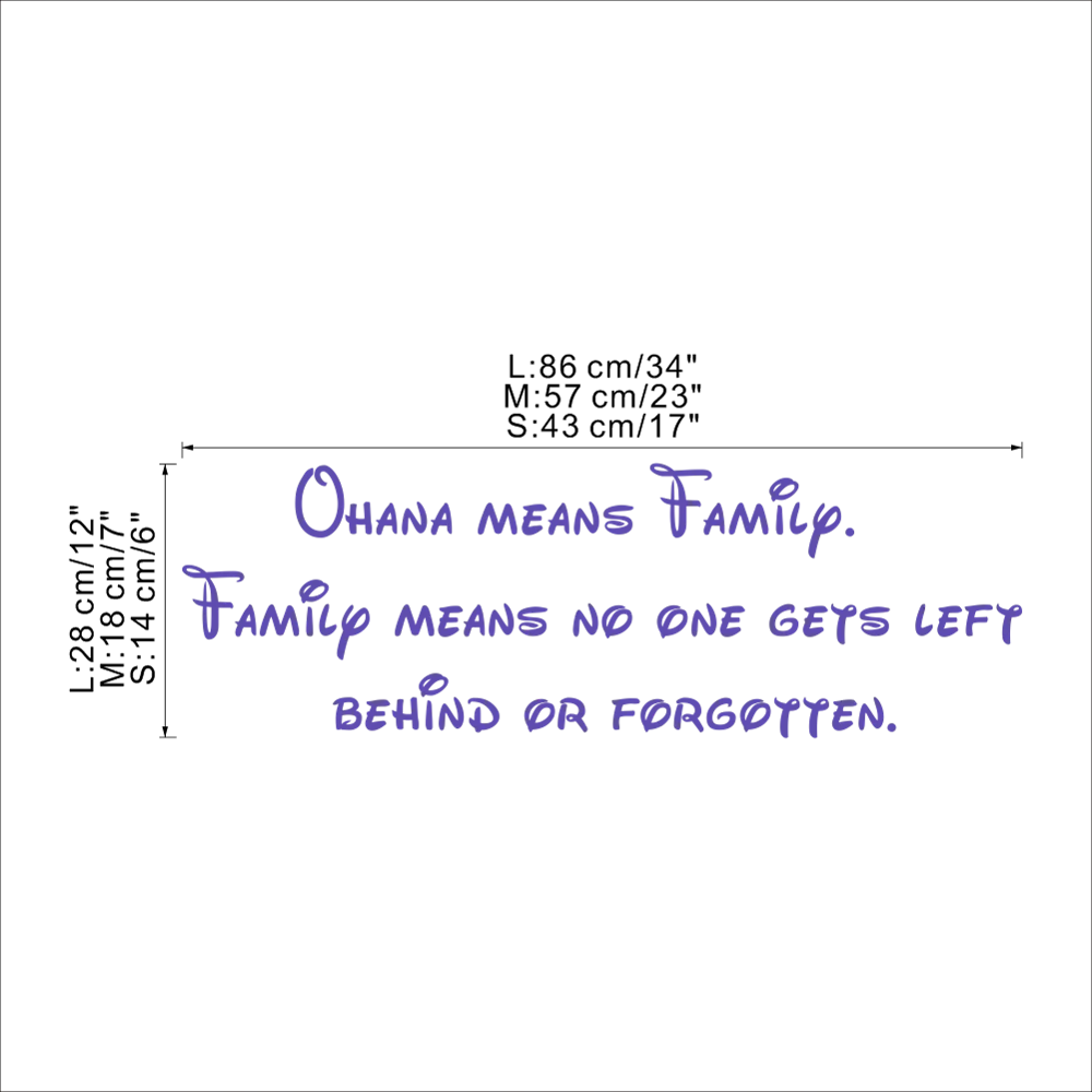 Disney Family QHANA Fashion phrase wall sticker Pvc wall stickers Removable material wall sticker home decoration accessories