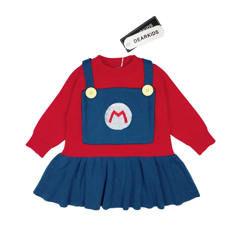 Детские свитера; вязаные детские свитера для мальчиков и девочек; осенне-зимние топы - Цвет: dress