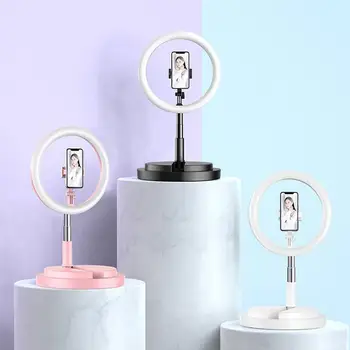 

BEESCLOVER ABS Mobile Phone Live Ring Audio Selfie Video Bracket Table Lamp Light Mobile Phone Holder for Video Bloggers