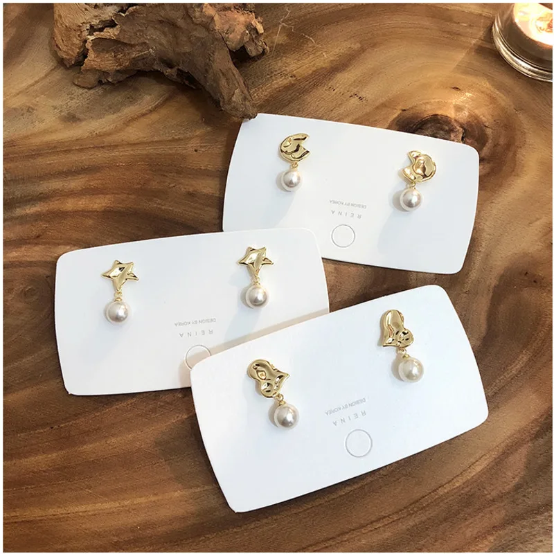 

Korea Baroque Pearl Earrings Metal Star Stud Earrings Prevent allergy Earrings Fashion Women's Ear Ring 2019 Dating Jewelry