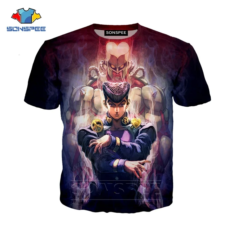 SONSPEE лето для мужчин женщин Kujo Jotaro Толстовка 3D принт аниме JoJo Необычные Приключения Футболка короткий рукав Топ пуловер SY201-01 - Цвет: 6