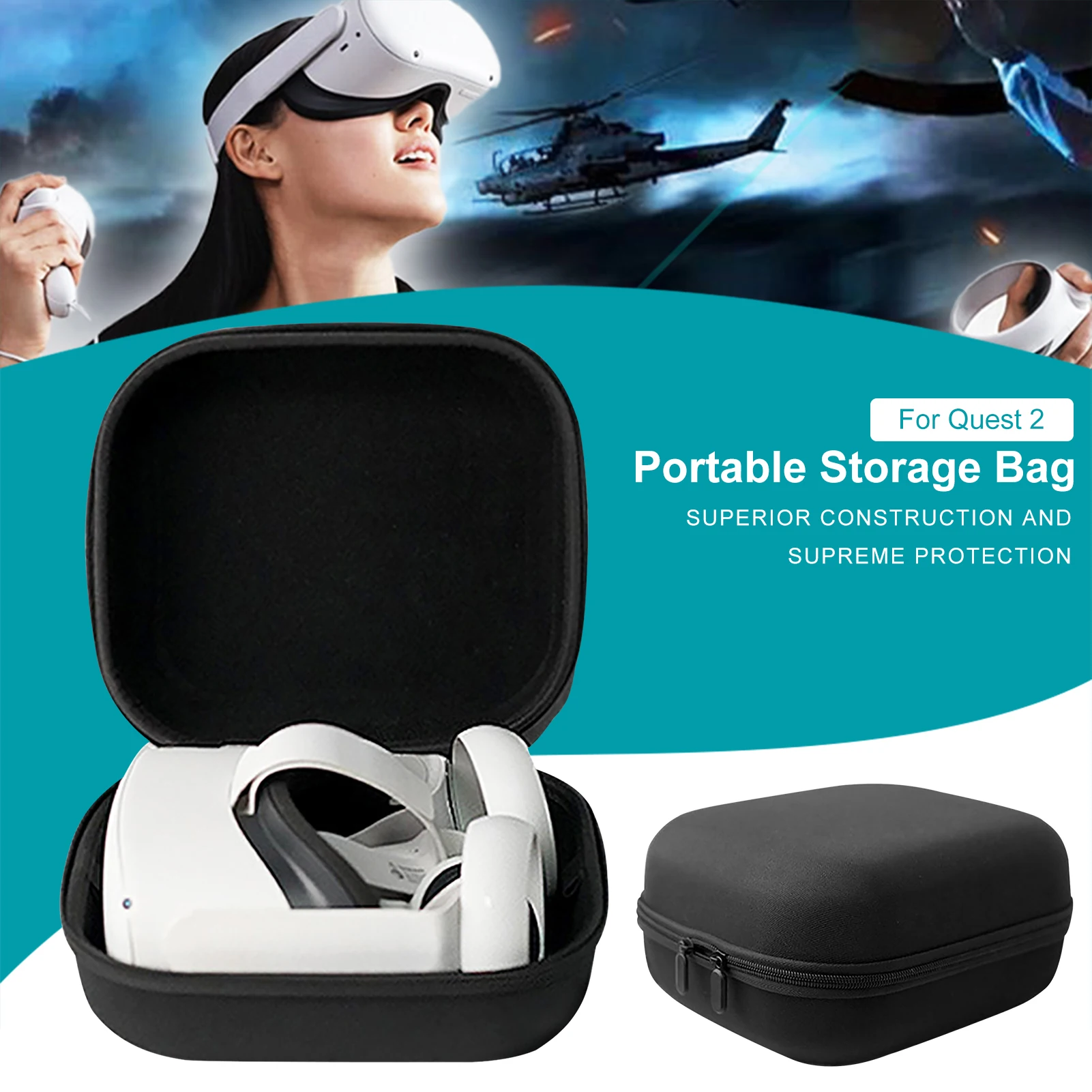 New Protable VR Accessories For Oculus Quest 2 VR Headset Travel Carrying Case EVA Storage Box For Oculus Quest 2