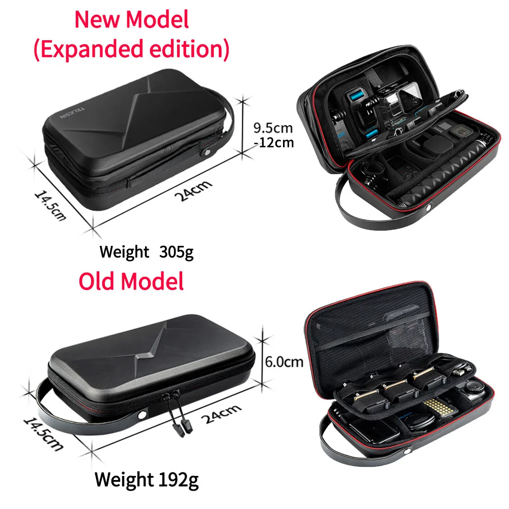 Bolsa de Armazenamento Portátil para Gopro Ação à Prova Telesin 6 5 Insta360 Osmo Acessórios Dwaterproof Água Levando Case Espaço Ajustável 10 9 8 7 - Image 6