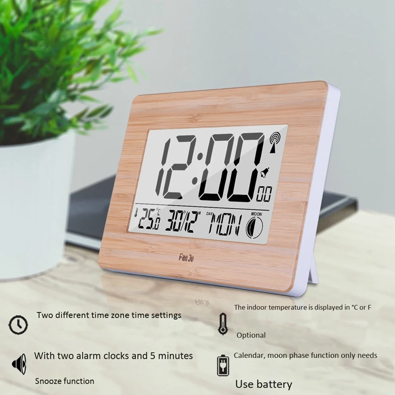  Digital Wall Clock Lcd Big Large Number Time Temperature Calendar Alarm Table Desk Clocks Modern De