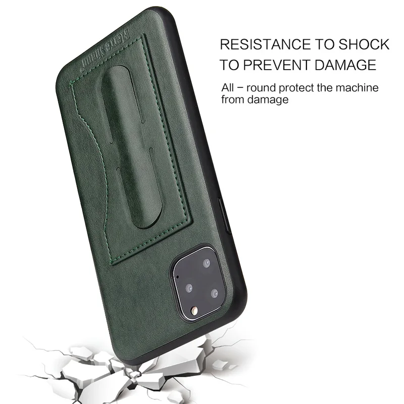 Fierre Shann подставка держатель для кожаного чехла для iPhone 11 Pro Max бизнес Люкс чехол оболочка