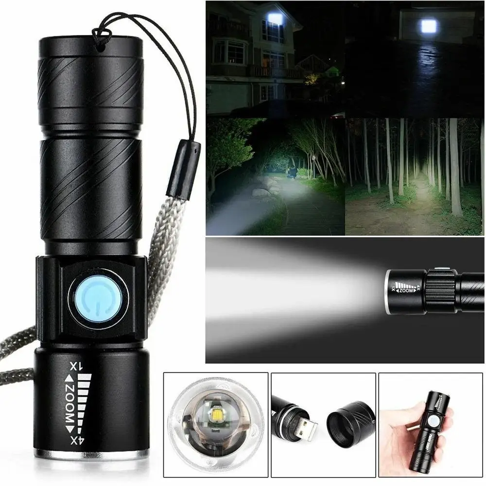 Mini USB XPE Q5LED Flashlight Torch Outdoor Camping Light Rechargeable Waterproof Zoomable Lamp Bicycle 3 Mode Handy Flash Light|LED Flashlights| - AliExpress