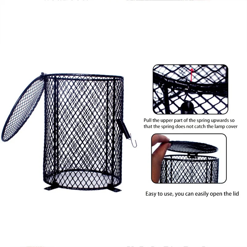 

Metal Mesh Lamp Cover Reptile Heater Guard Anti-Scald Heating Lamp Lampshade Enclosure Cage Protector For Snake Lizard Turtle