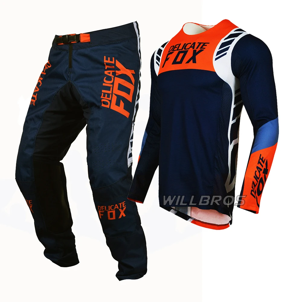 Motocross Gear Set Delicate Fox Gear Set Jersey Pants MX Combo Motocross Outfit BMX Race Dirtbike Moto Cross UTV Suit ATV Off-road Kits For Men